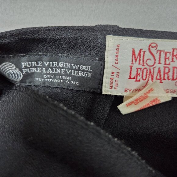 Vintage Mister Leonard Pants Womens 12 Black Wool Pleated Trousers High Rise - Picture 4 of 11